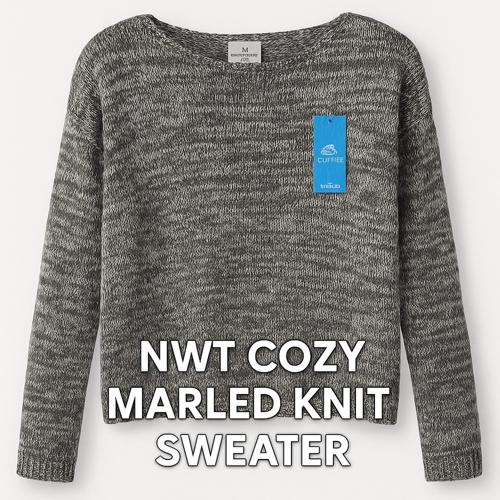 Cupshe Charcoal Marled Knit Sweater